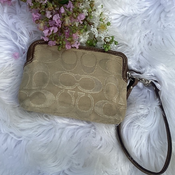 Coach Later Date Signature Canvas Double Zipper Wristlet/Wallet - Picture 3 of 8